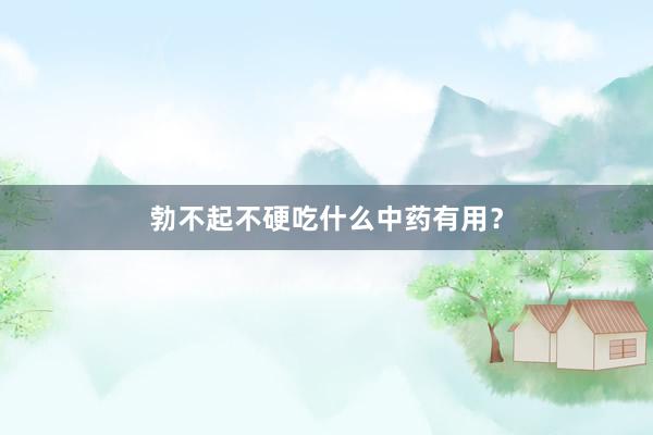 勃不起不硬吃什么中药有用？